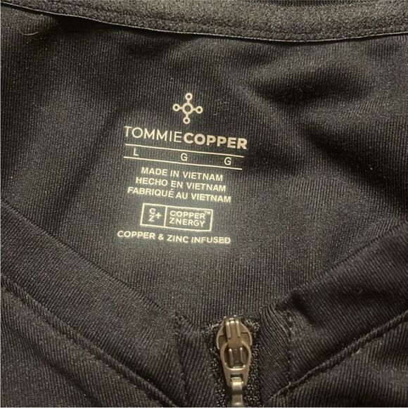 Tommie Copper NWT Long Sleeve V Neck Compression Front Zipper Black L - Picture 7 of 7